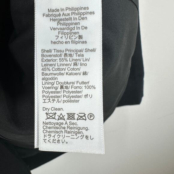 J.Crew Linen Blend One Button Blazer Jacket Classic Minimalist Black US 00 NWT - Picture 9 of 16